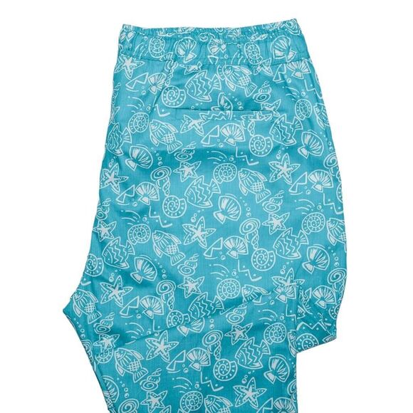 Mens Pants Joggers Turquoise Fish Animal Drawstring Loose Harem Casual Beach XL - Picture 6 of 6